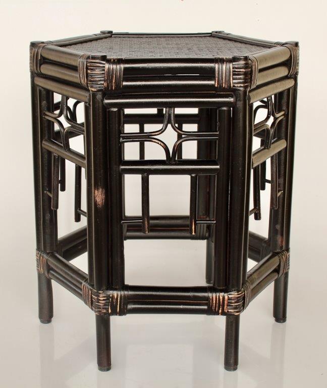 Black Hexagon Side Table